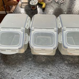 Lock and lock storage containers set of three slightly used